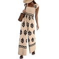 thumbnail image 5 of DOKOTOO Jumpsuits for Women Cap Sleeve Casual Boho Wide Leg Jumpsuits Overalls Apricot M US8-10, 5 of 6