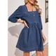 thumbnail image 3 of Vestido vaquero Sidefeel primavera/verano con manga 3/4 para mujer, 3 of 7