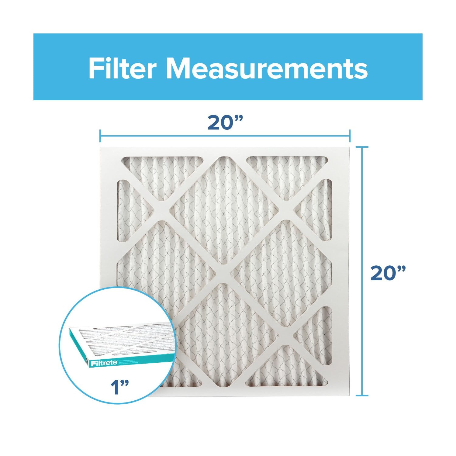 Filtrete 20x20x1, Allergen Reduction HVAC Furnace Air Filter, 1200 MPR, 1 Filter