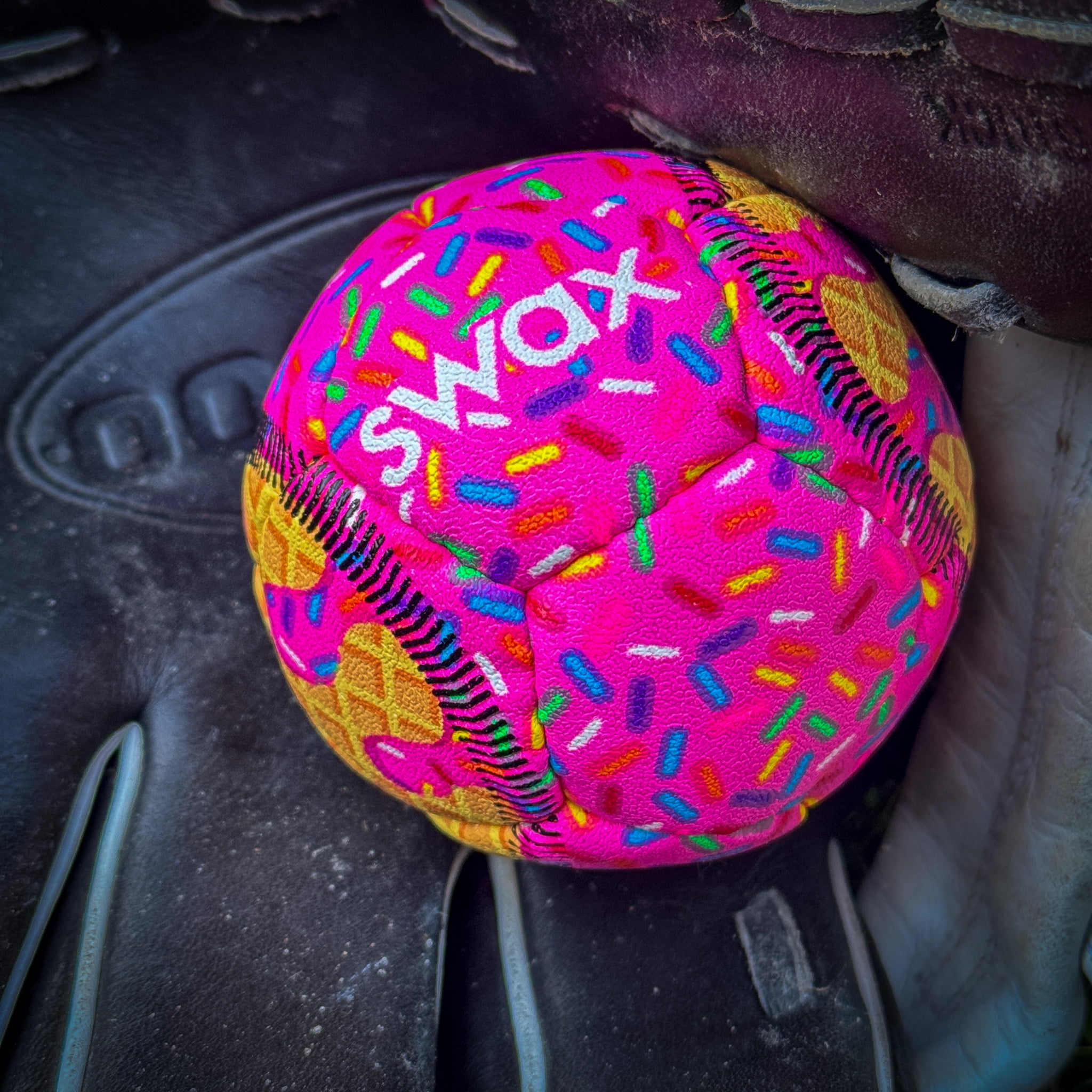 (3 pack) Swax Pink Sprinkle Training Baseball - Official Size & Weight, Safe for Kids