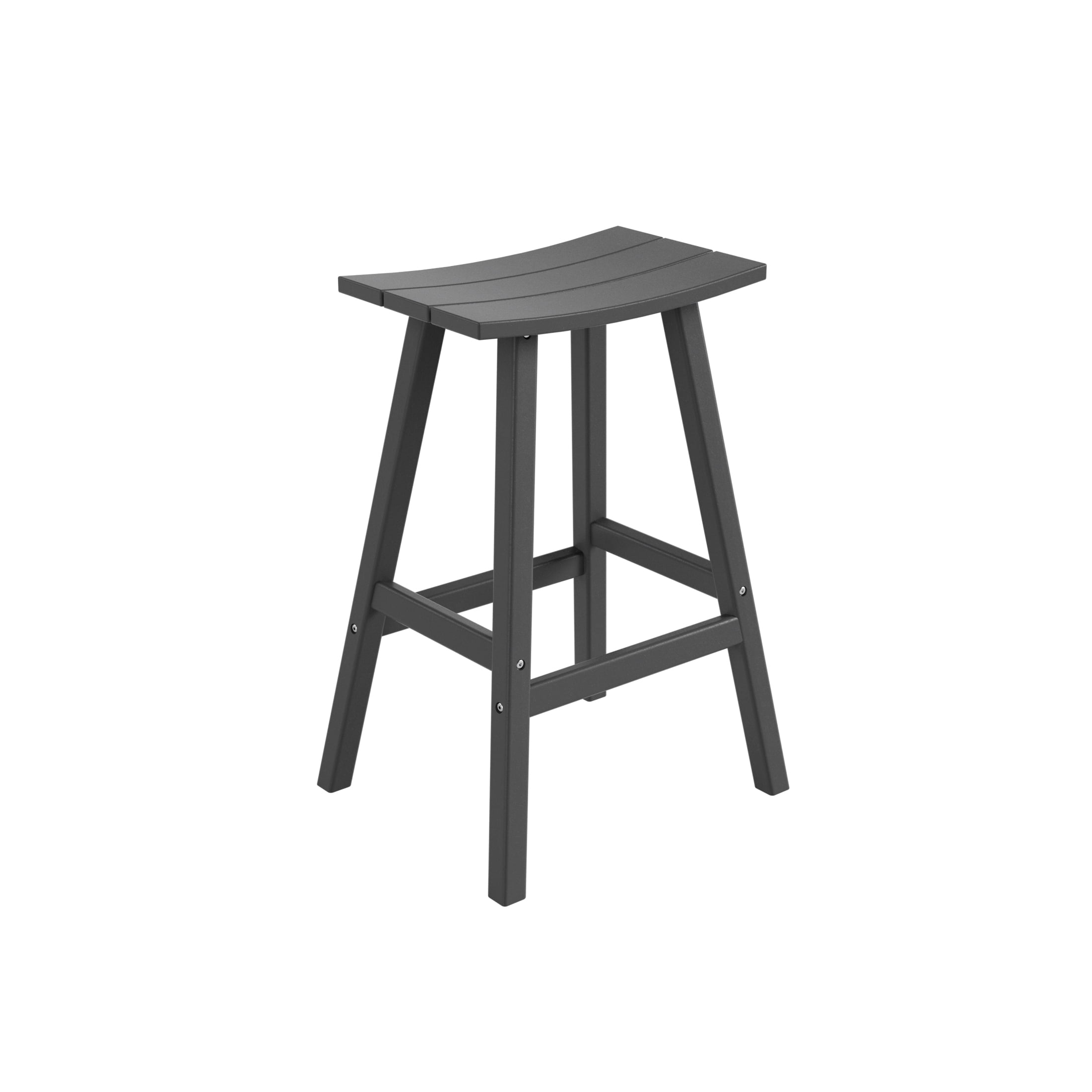 GARDEN 29" Inches Adirondack Plastic Outdoor Bar Stools (Set of 2), Gray