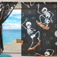 thumbnail image 3 of Splicing Pattern Skateboarding Skeletons Haloween Semi Sheer Curtains Window Voile Drapes Panels Treatment-55X84in for Living Room Bedroom Kids Room, 3 of 4
