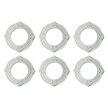 Recessed Urethane Ceiling Medallion Trim White 6" ID x 10" OD Pack of 2