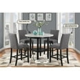thumbnail image 5 of Maklaine Transitional Gray Nail Head Trim Fabric Finish Barstool, 5 of 6