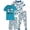 Blue Gamer, variant on Quad Seven Boys' Snug Fit Pajama Set - 4 Piece Sleep Shirt, Pajama Pants and Shorts (4-12)