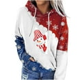 thumbnail image 1 of Sweat à Capuche d'Hiver pour Femmes Mode Pull de Noël Hoilidy Extérieur Chaud Col Rond Cardigan Imprimé Xmas Pull Mi-Long Blouse Ample, 1 of 4