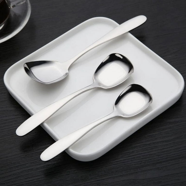 Square Head Stainless Steel Spoons, Rice Spoons, Soup Spoons, Large Spoons