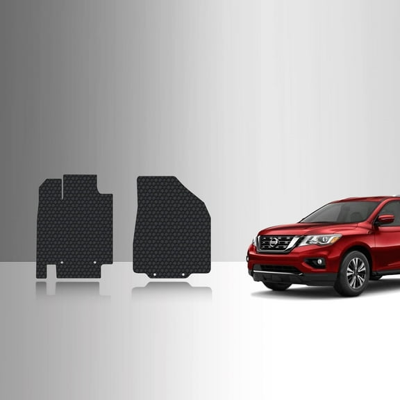 ToughPRO Front Mats Compatible with Nissan Pathfinder 2016 - All Weather Heavy Duty (Made in USA) Black Rubber