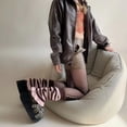 thumbnail image 6 of Yokua Leg Warmers for Women Girls Lolitas Leg Warmer Striped Knitted Long Leg Socks, 6 of 16