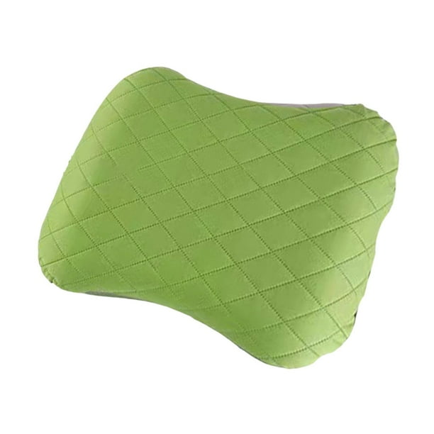 Almohada para acampar, almohada de viaje, cómoda, compacta, ergonómica, para mochileros, soporte lumbar para descansar en el escritorio, hacer Verde