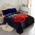 thumbnail image 2 of JML Floral & Animal 2-Ply Heavy Raschel Blanket 85" X 95" Dark Blue Rose Animal Print, 2 of 5