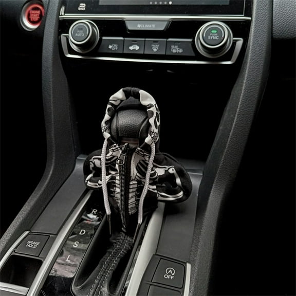 Car Gear Shift Knob Cover Hoodie, Car Shifter Hoodie, Cute Car Interior Gift, Gear Stick Knobs Cover, Cute Car Interior Gift And Automotive Accessories-Zipper Skull