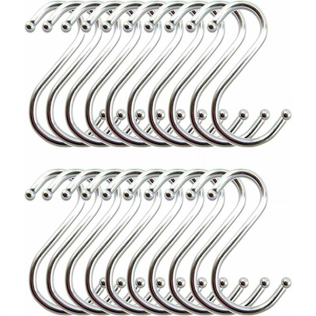 Versatile Metal Hooks Hangers For Multiple Spaces, Heavy Duty S Hooks With Double Sided Design For Hanging In Kitchen, Garden, Bedroom And Bathroom