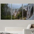 thumbnail image 2 of wall26 3 Panel Canvas Wall Art - Landscape Waterfall on The Cliff in Mountains - Giclee Print Gallery Wrap Modern Home Art Ready to Hang - 16"x24" x 3 Panels, 2 of 5