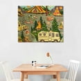 thumbnail image 2 of Orinice Bear Camper Tent Fine Art Aesthetic Poster & Print Wall Painting for Home Decor Canvas Wall Art Living Room Bedroom Office Wall Decor 16x12in, 2 of 6