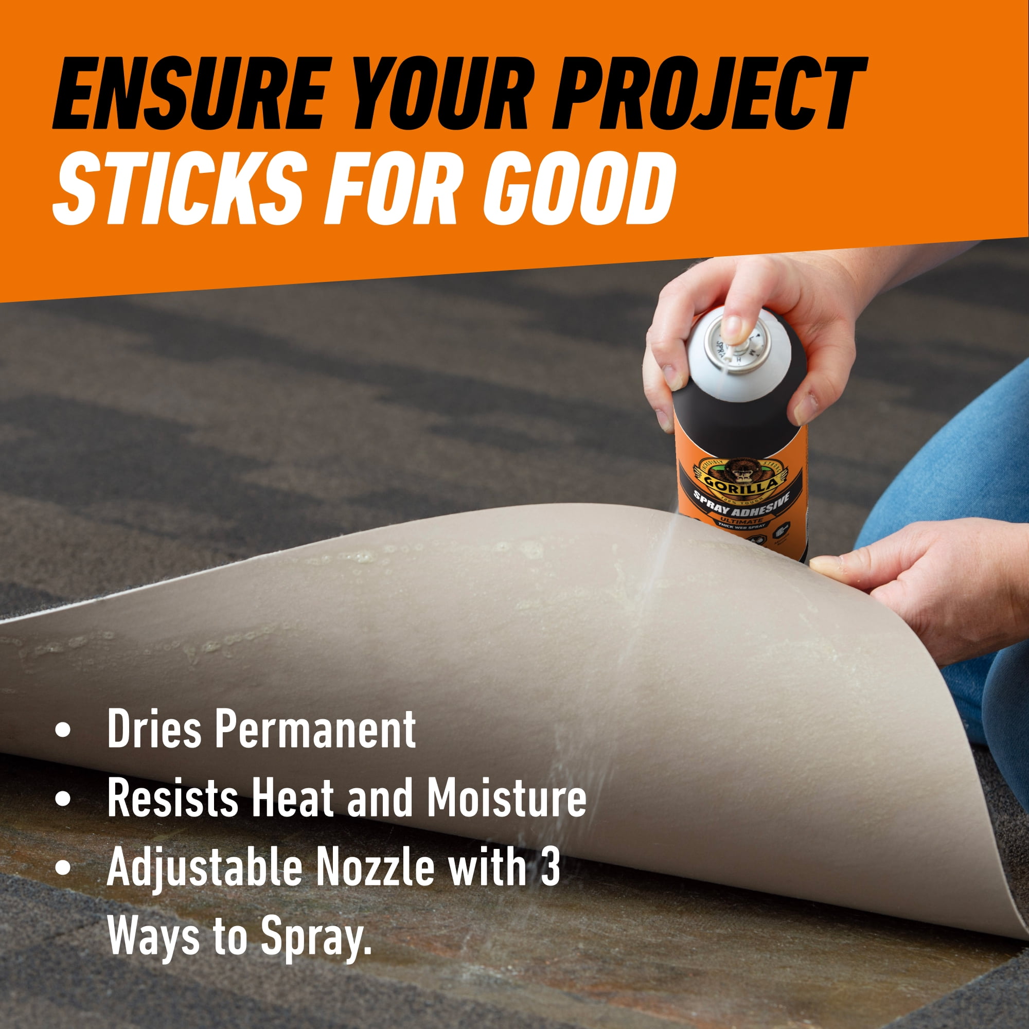 Gorilla Glue HD Contact Adhesive Spray 12.2oz Can Recommended Surface: Hardware