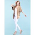 thumbnail image 5 of Made by Johnny Women's Kimono Style Short Sleeve Dolman Cardigan XXXL TAUPE, 5 of 6