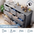 thumbnail image 3 of QinaQin Seven-Drawer Wardrobe Is a Modern, Minimalist Wooden Storage Unit with Gold Handles. It Boasts a Large Capacity and Is Suitable for Use In Closets, Hallways, Living Rooms, and Entryways, 3 of 9