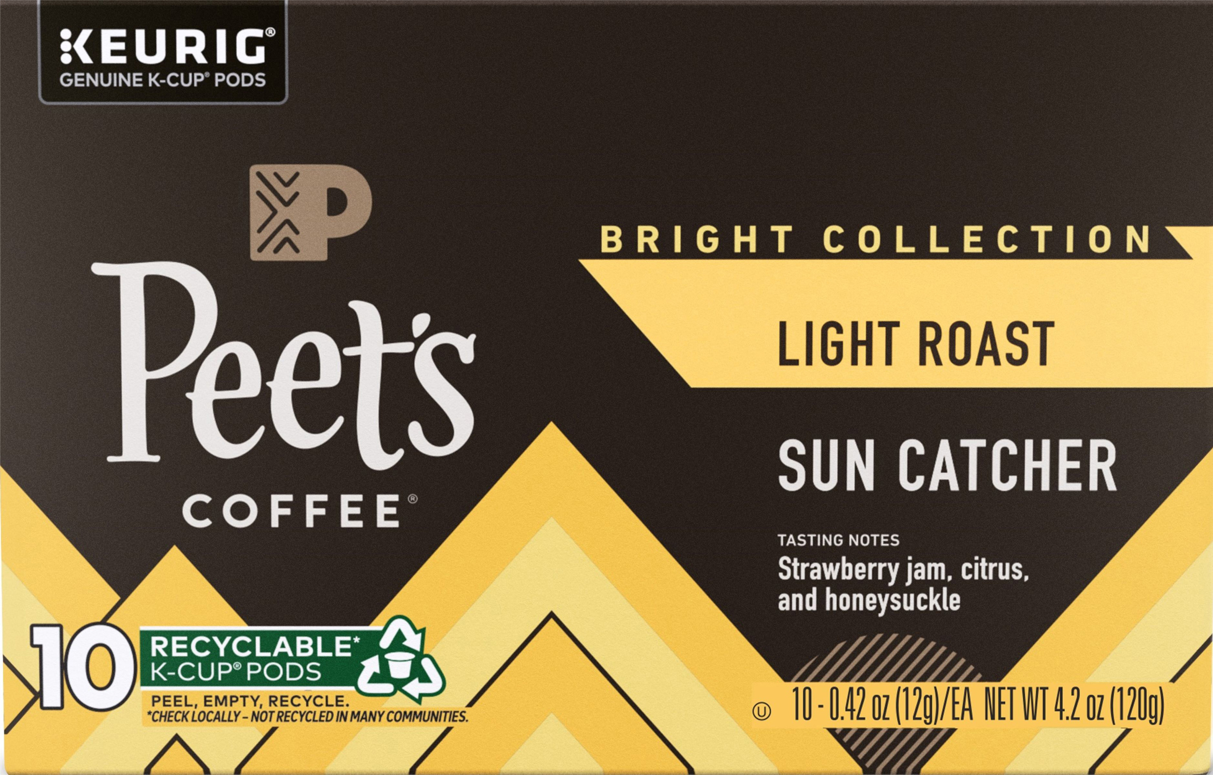 PEET’S COFFEE, SUN CATCHER LIGHT ROAST COFFEE PODS – 10CT CARTONS