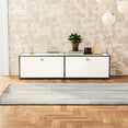 thumbnail image 3 of Cottinch Floorstanding Accent Cabinet,Metal Storage Cabinets with 2 Doors for Living Room Bedroom,White, 3 of 7