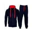 thumbnail image 1 of Innerwin Hoodies Color Block Men Sweatsuit Sports Zip Up Regular Fit Tracksuit Set Style-M L, 1 of 2