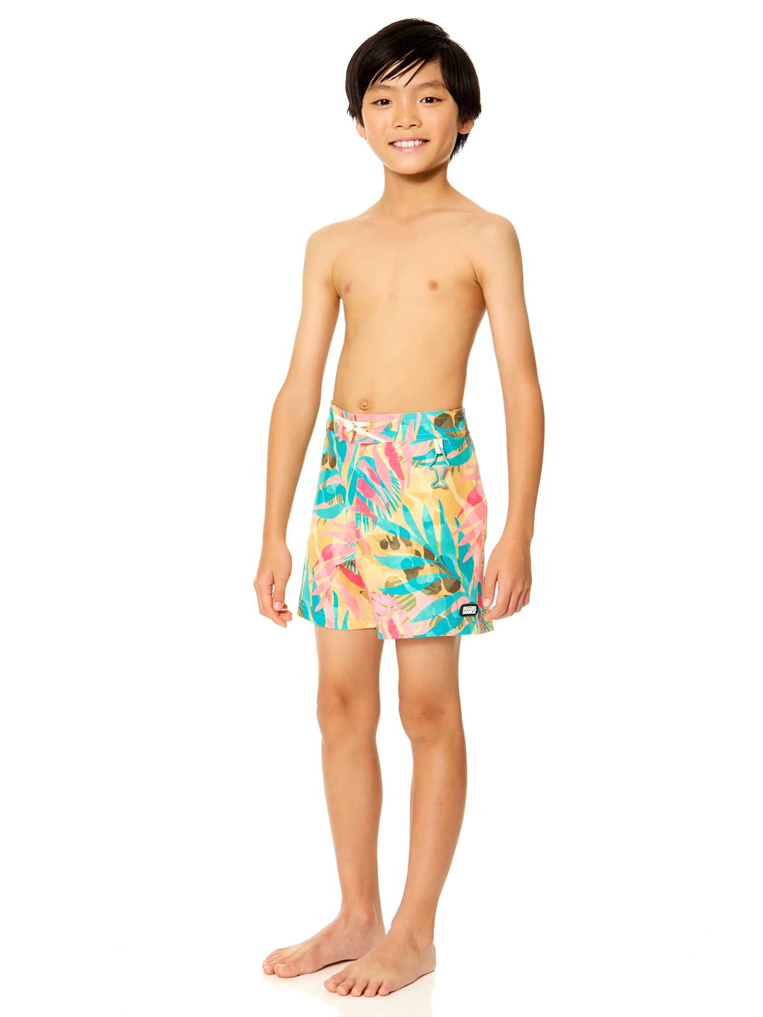 Rugged Shark Boys 5" Inseam Swim Trunks, Sizes 4-16