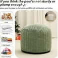 thumbnail image 6 of Round Stuffed Pouf Ottoman for Foot Rest, Storage Ottoman Pouf Foot Stool Cushion, Faux Fur Poufs with Foam Chunk Filling, 20 X 15 Inch Floor Chair for Living Room Bedroom Home Decor, Green, 6 of 14