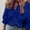 Blue, variant on Idoravan Long Sleeve Shirts for Women Women Casual Full Sleeve V-Neck Tops Loose Shirts Plus Size Women Clothing