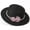Black, variant on Women's Hepburn Style Straw Sun Hat Floral Pearl Decorated Wide Brim UV Protection Bucket Hat