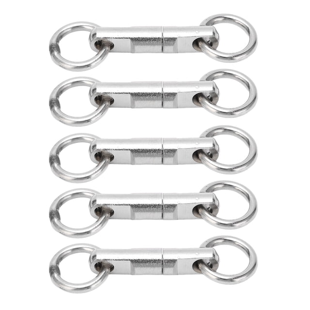 Type de Colonne Anneau Pivotant Pivotant Type de Colonne de Connecteur de Crochet Roulement Pivotant Pivotant de Pêche Crochet Accessoires de Pêche 5pcs / Lot en Acier Inoxydable Type de Colonne Roulement de Bague
