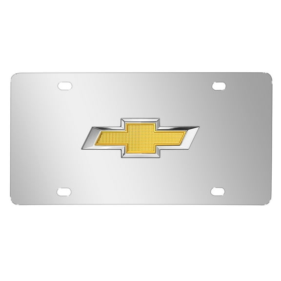 Chevrolet 3D Logo Mirror Chrome Stainless Steel License Plate