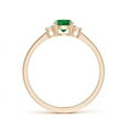 thumbnail image 2 of Angara Natural 0.45 Ct. Emerald with Diamond Classic Ring in 14K Rose Gold for Women (Ring Size: 12), 2 of 11