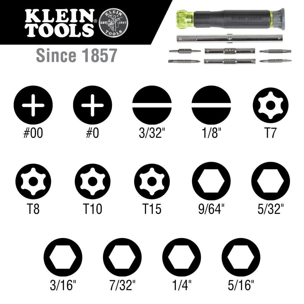 Klein Tools 32314 14-in-1 Precision Screwdriver/Nut Driver