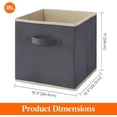 thumbnail image 4 of 11 Inch Cube Storage Bins, 12 Packs Storage Cubes Foldable Decorative Fabric Storage Baskets for Organizing Home Organizers with Handles for Shelves, Closet, Black, 4 of 8