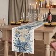 thumbnail image 2 of Table Runners 72 Inches Long Dress Scarves, Blue Coastal Starfish Farmhouse Kitchen/Dining Table Runner, Coffee Tablerunners, Beach Nautical Shell Eucalyptus Rustic 14x72 Inch, 2 of 9