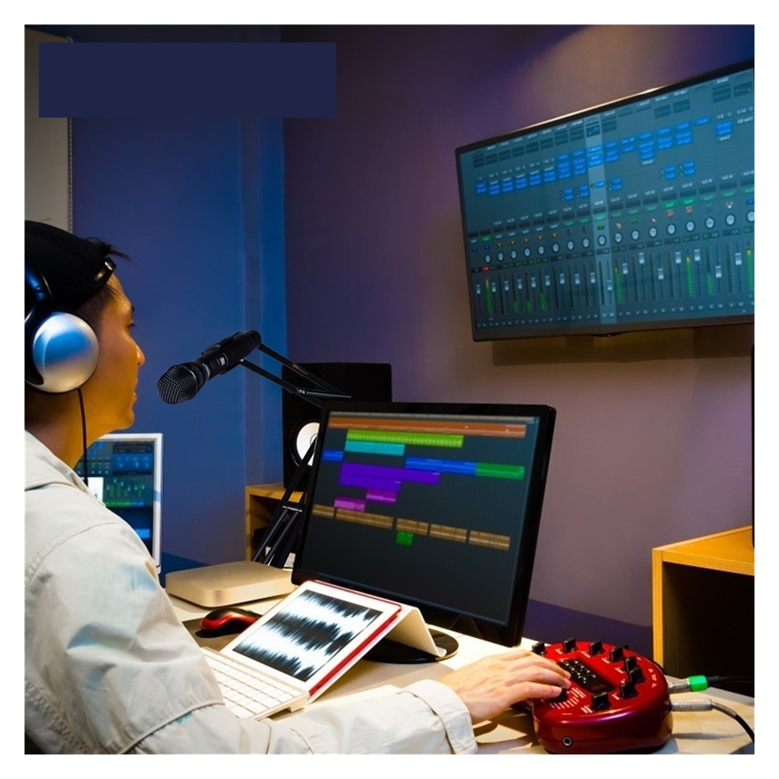 CVM-MS02 Microphone Stand Adjustable Mic Stand Desk Boom Arm Flexible Suspension Boom Support For Handheld Mic Studio Mic