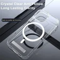 thumbnail image 4 of Funda magnética transparente para iPhone 15, 14 Pro Max, 13, 12, 11 Mini, con soporte de metal para carga inalámbrica MagSafe, 4 of 5