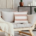 thumbnail image 2 of LR Home Ox Bay Hand-Woven White/Orange Diamond All-Natural Cotton Pillow Cover, 2 of 8