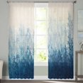 thumbnail image 2 of Blue Botanical Semi Sheer Curtains 108 Inch Length 2 Panels Set, Spring Summer Farmhouse Retro Beige Sheer Kitchen Curtain Privacy Voile Window Curtain for Living Room Bedroom Rod Pocket Drapes, 2 of 7