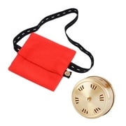 1PC Smokeless Copper Moxa Box with Cloth Cover Portable Moxibustion Tank Environmental Warm Moxibustion Box for Whole Body Use with Red Cloth Cover