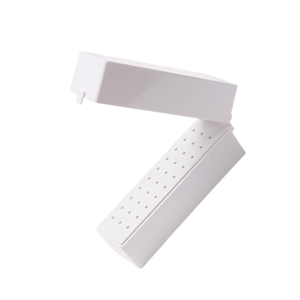 Caja de almacenamiento Seitruly para decoración de uñas 30 agujeros blanco