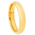 thumbnail image 1 of Custom Personalized Engraving Wedding Band Ring Set for Him & Her - 4mm Yellow Gold IP Plated High Polished Domed Classic Style, 1 of 6