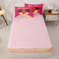 thumbnail image 4 of Castle Fairy Cute Black Girl Zipper Full Size Comforter Sets with Fitted Sheet and 2 Pillowcases,Cartoon Princess Crown Zipper Bedding Set,Pink,Pink Reversible,4pcs, 4 of 6