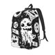 thumbnail image 1 of Disketp Black White Spooky Ghosts print Canvas Backpack Lightweight Travel Daypack Student Rucksack Laptop Backpack-Medium, 1 of 5