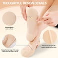 thumbnail image 3 of Bocaoying 6-Pair Women's Ice Silk No Show Socks, Invisible Low Cut Socks with Sponge Padding, Non-Slip Cotton Socks with Grip(3 Nude+3 Black), Thin & Breathable for US Women's 6.5-8.5, Gift for Her, 3 of 7