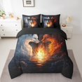 thumbnail image 2 of Erosebridal White Red Fox Bed in a Bag Queen size, Fire Lake Bed Set, Jungle Animal Decor, Reversible 7pcs, 2 of 5
