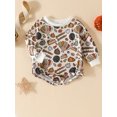 thumbnail image 3 of Liacowi Toddler Baby Sweatshirt Rompers Flower/Letter/Maple Leaf Print Fall Long Sleeve Jumpsuit for Newborn Infant Cute Clothes, 3 of 9