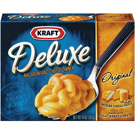 Kraft Deluxe With Original Cheddar Cheese Sauce Macaroni  Cheese Dinner, 14 oz  Walmart.com