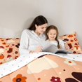 thumbnail image 4 of Feelyou Kawaii Ghost Pumpkin Full Size Bedding Sets, Boho Autumn Flower Full Size Bed in a Bag, Peach, Reversible, 7pcs, 4 of 7