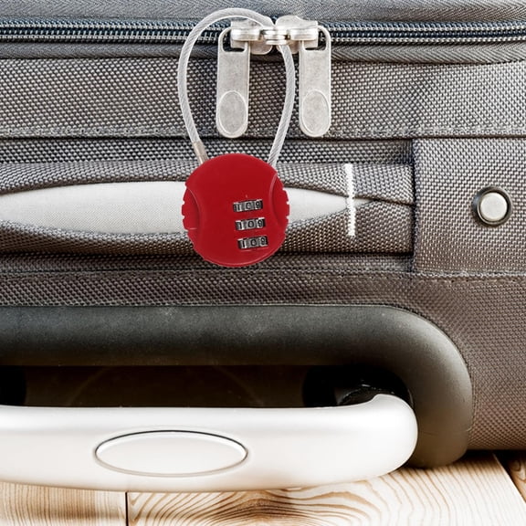 Luxshiny Travel Cable Lock with Combination Code and Waterproof Design in Red